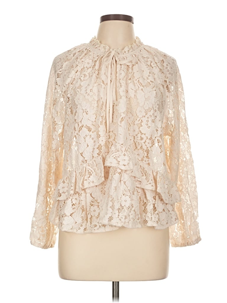 Ann Taylor Loft Long Sleeve Blouse In Ivory