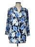 JM Collection Floral Blue 3/4 Sleeve Blouse Size L - photo 1