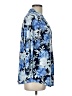 JM Collection Floral Blue 3/4 Sleeve Blouse Size L - photo 4
