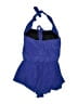 Aqua Green Solid Blue Purple One Piece Swimsuit Size M - photo 2