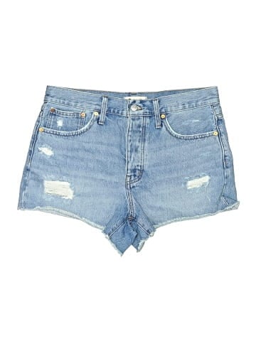 Madewell Relaxed Denim Shorts in Homecrest Wash: Ripped Edition (view 1)