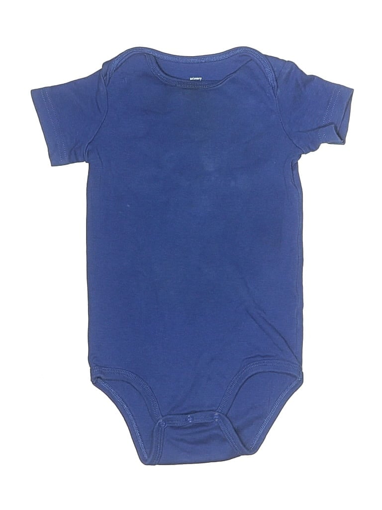 Pre-owned Primary Clothing Kids' Short Sleeve Onesie In Blue