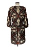 Glam 100% Polyester Print Brown Casual Dress Size L - photo 2