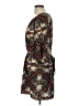 Glam 100% Polyester Print Brown Casual Dress Size L - photo 5
