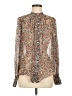Equipment 100% Silk Floral Brown Long Sleeve Blouse Size M - photo 1