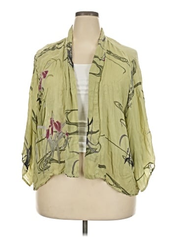 Citron 3/4 Sleeve Silk Top (view 1)