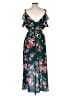 Unbranded 100% Polyester Floral Teal Casual Dress Size 1X - photo 2