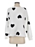 Ann Taylor LOFT 100% Polyester Hearts White Pullover Sweater Size S - photo 1