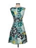 J.Crew 100% Silk Print Teal Cocktail Dress Size 00 - photo 2