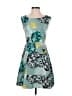 J.Crew 100% Silk Print Teal Cocktail Dress Size 00 - photo 1