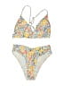 Unbranded Floral Yellow Two Piece Swimsuit Size M - photo 1