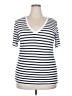 Splendid Stripes White Short Sleeve T-Shirt Size XXL - photo 1