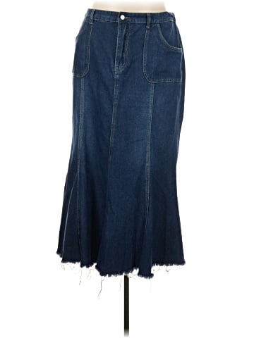 Shein Curve Denim Skirt (view 1)