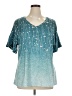 Unbranded Stars Teal Short Sleeve T-Shirt Size XL - photo 1