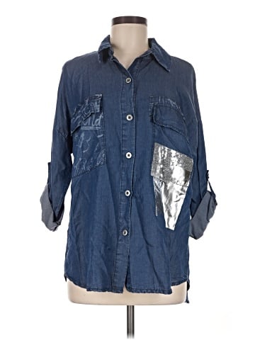 MADE IN ITALY 3/4 Sleeve Button-Down Shirt (view 1)