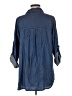 MADE IN ITALY Metallic Blue 3/4 Sleeve Button-Down Shirt Size M (estimated) - photo 2
