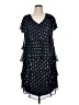 SLNY 100% Polyester Polka Dots Blue Cocktail Dress Size 16 - photo 1