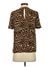 Rebecca Minkoff 100% Polyester Animal Print Brown Short Sleeve Blouse Size S - photo 2