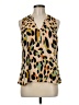 CAbi 100% Polyester Animal Print Gold Sleeveless Blouse Size M - photo 1
