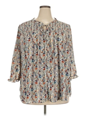 Rose + Olive 3/4 Sleeve Blouse (view 1)