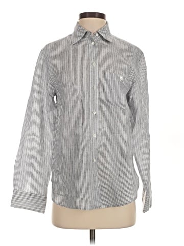 Madewell Striped Button-Up Shirt in 100% Linen (view 1)