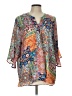 Sunny Leigh 100% Polyester Orange 3/4 Sleeve Blouse Size L - photo 1