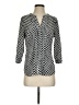 212 Collection Polka Dots Black 3/4 Sleeve Button-Down Shirt Size S - photo 1