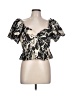 French Connection 100% Polyester Black Short Sleeve Blouse Size 12 - photo 1