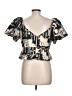 French Connection 100% Polyester Black Short Sleeve Blouse Size 12 - photo 2