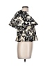 French Connection 100% Polyester Black Short Sleeve Blouse Size 12 - photo 4