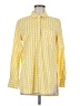 Tribal Checkered-gingham Yellow Long Sleeve Button-Down Shirt Size M - photo 1
