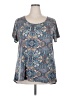 Lularoe Paisley Blue Short Sleeve Blouse Size 3X - photo 1