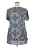 Lularoe Paisley Blue Short Sleeve Blouse Size 3X - photo 2