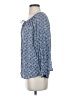 Joie 100% Silk Chevron-herringbone Jacquard Paisley Blue 3/4 Sleeve Silk Top Size S - photo 5