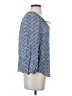 Joie 100% Silk Chevron-herringbone Jacquard Paisley Blue 3/4 Sleeve Silk Top Size S - photo 4