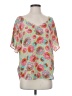 Ella Moss 100% Silk Pink Short Sleeve Silk Top Size S - photo 1
