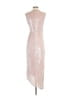 Kay Unger 100% Polyester Metallic Tan Silver Cocktail Dress Size 4 - photo 2