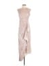 Kay Unger 100% Polyester Metallic Tan Silver Cocktail Dress Size 4 - photo 1