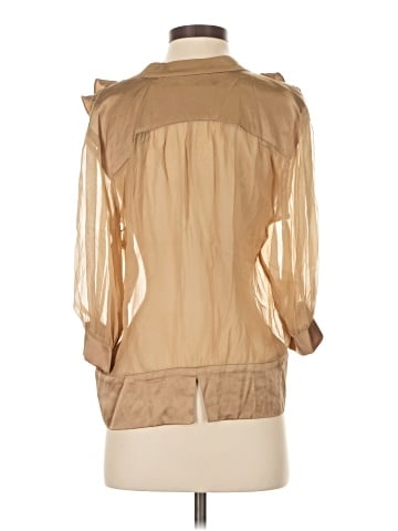 Amanda Uprichard 3/4 Sleeve Silk Top (view 2)