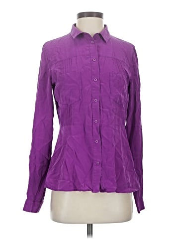 Fossil Long Sleeve Silk Top (view 1)