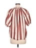 Knox Rose Stripes Red Short Sleeve Blouse Size M - photo 2