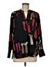 Nic + Zoe 100% Polyester Print Black Long Sleeve Blouse Size M - photo 1
