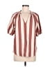 Knox Rose Stripes Red Short Sleeve Blouse Size M - photo 1