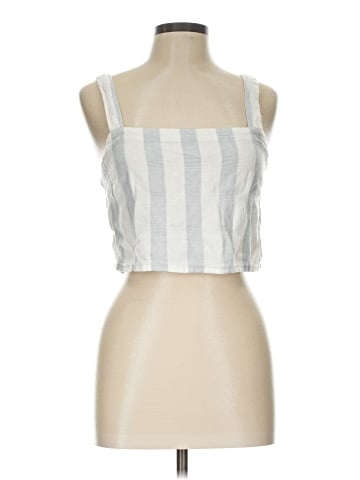 Madewell Linen-Blend Abbie Crop Top in Stripe (view 1)