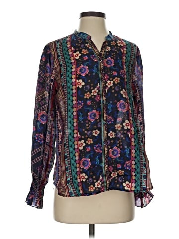 Johnny Was Long Sleeve Silk Top (view 1)