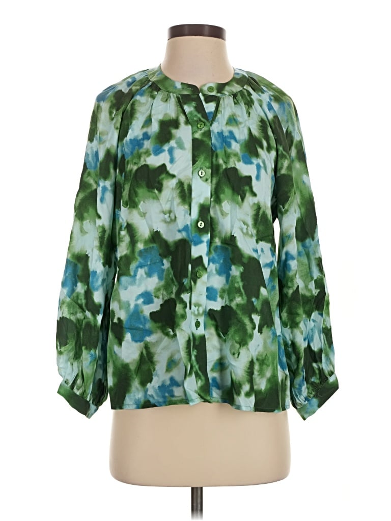 Pre-owned Tuckernuck 3/4 Sleeve Blouse In Green