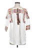 MISA Los Angeles Floral Aztec Or Tribal Print White 3/4 Sleeve Blouse Size XS - photo 1