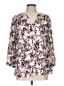 NYDJ 100% Recycled Polyester Floral Ivory 3/4 Sleeve Blouse Size L - photo 1