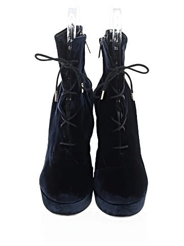 Jimmy Choo Velvet Platform Lace Up Boots (view 2)