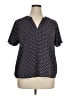 Tommy Hilfiger 100% Polyester Polka Dots Black Short Sleeve Blouse Size XL - photo 1